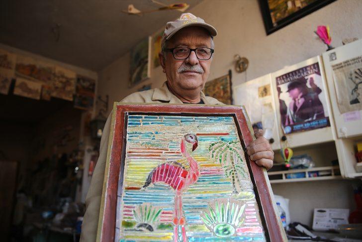 Emekli öğretmen atık malzemeleri sanat eserine dönüştürüyor G2