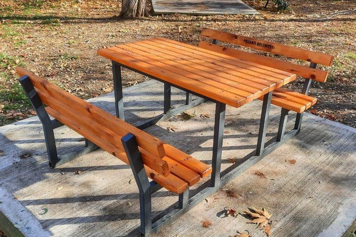 Belediyenin atölyesinde üretilen bank ve kameriyeler kullanıma sunuldu G2