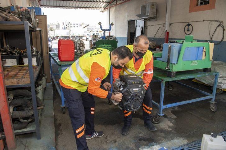 Büyükşehirin atölyesinde temizlik ve ilaçlama ekipmanları yeniden hizmete kazandırılıyor G4