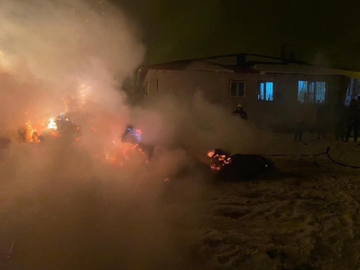 Tekman&rsquo;da ot yangını