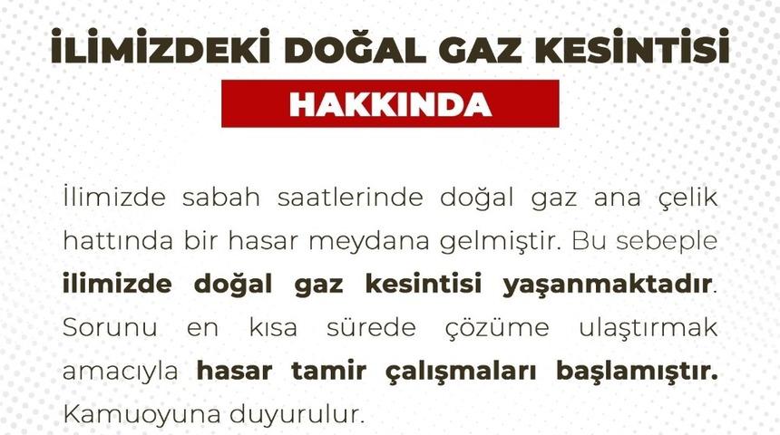 Uşak Valiliğinden doğal gaz kesintisi a&ccedil;ıklaması