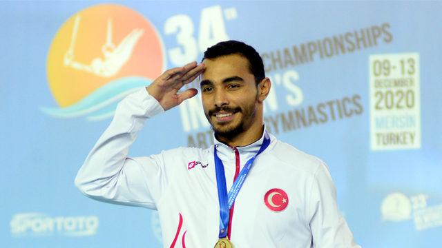 Ferhat Arıcan paralel barda Avrupa Şampiyonu oldu, asker selamı verdi