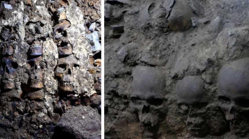 Meksika'da tanrılara kurban edilen Azteklere ait yüzlerce kafatası bulundu
