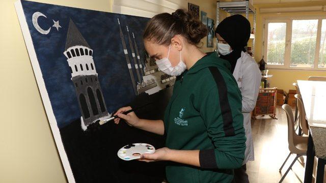 Engelli bireylere korona virüs önlemleri alınarak yüz yüze eğitim veriliyor