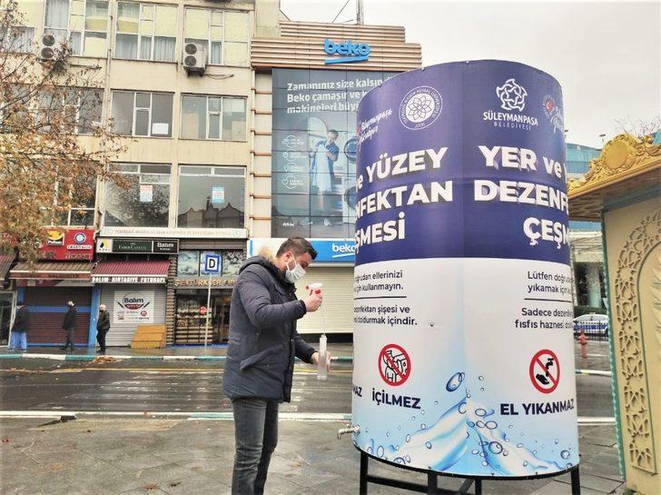 Sokaklarda dev dezenfektan çeşmeleri G2