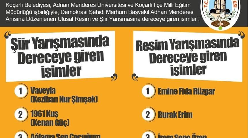 Adnan Menderes konulu yarışmanın sonuçları belli oldu