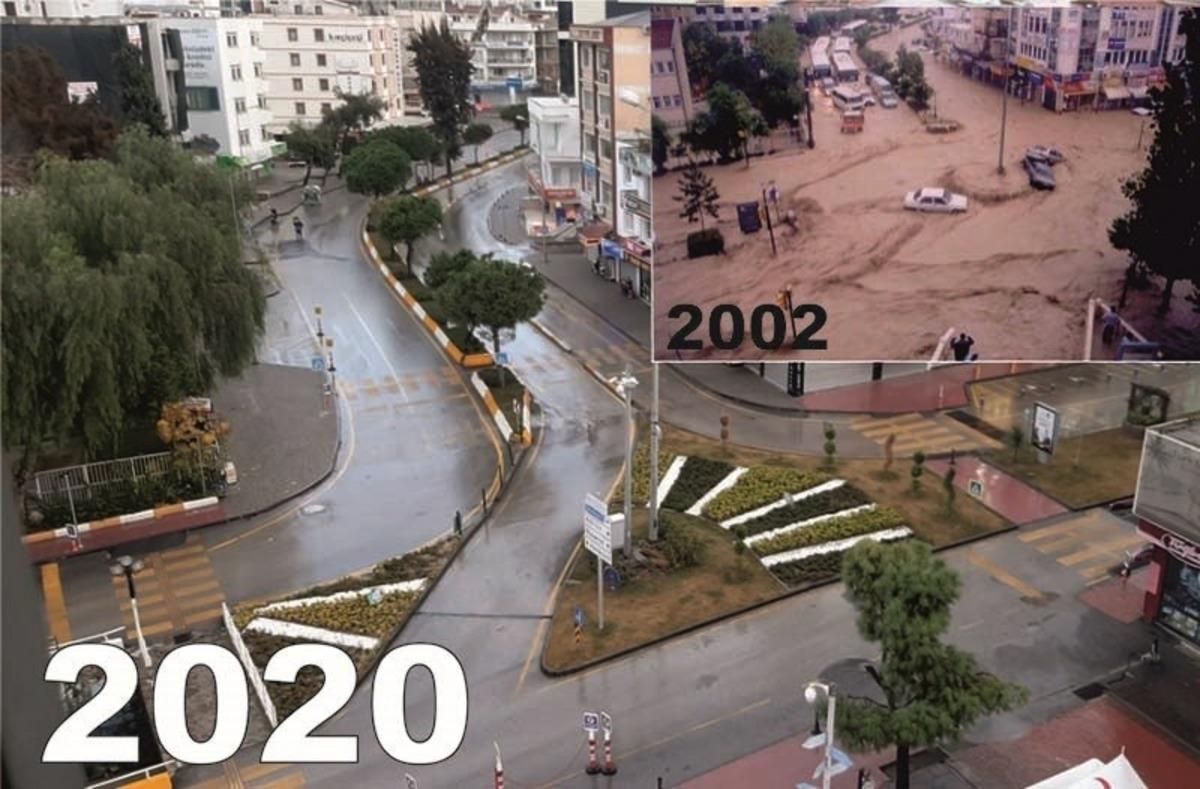 Kuşadası sağanak yağmura teslim olmadı