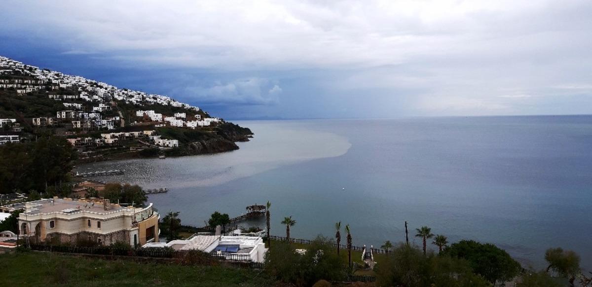 Bodrum&rsquo;da denizin rengi kahverengiye d&ouml;n&uuml;şt&uuml;