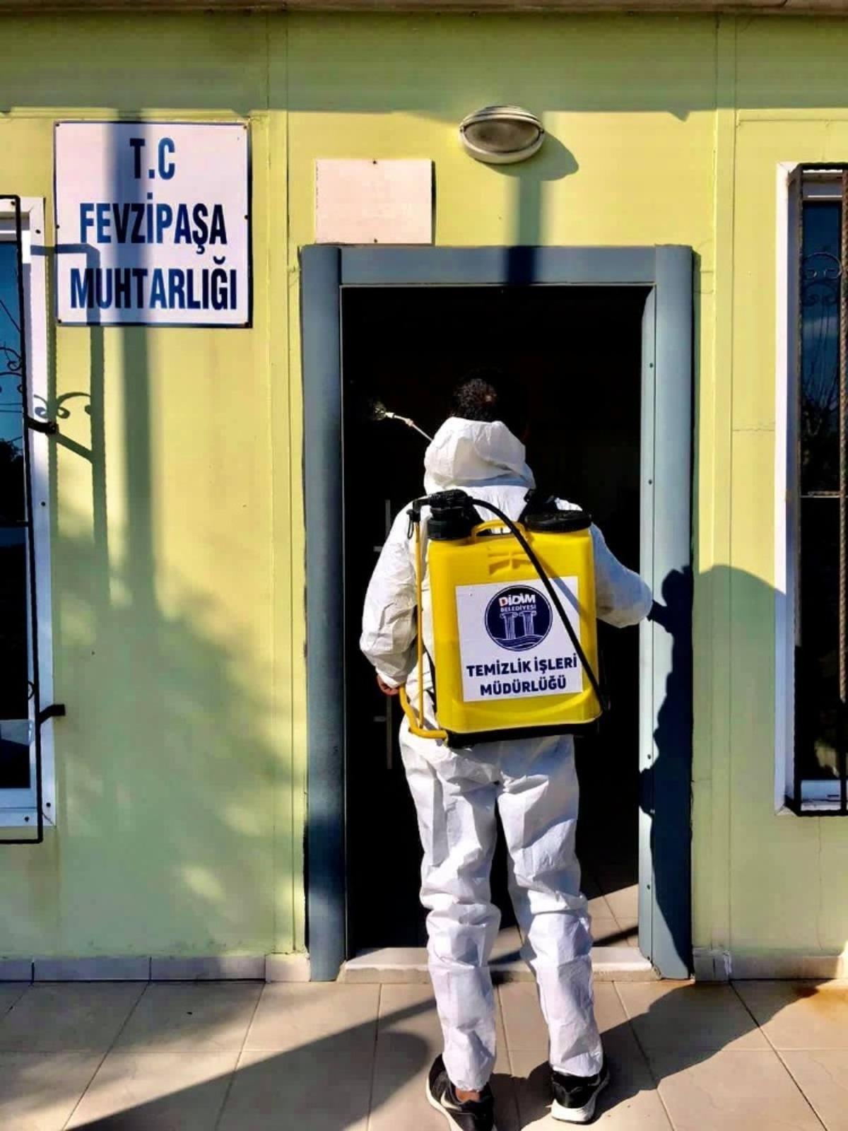 Didim&rsquo;de muhtarlıklar dezenfekte edildi