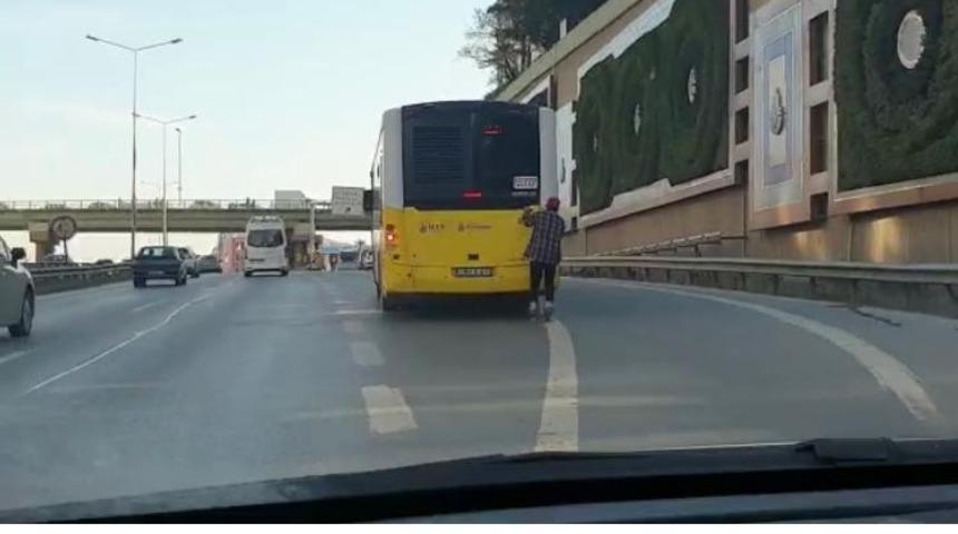(&Ouml;zel) 70 kilometre hızla paten yolculuğu kamerada