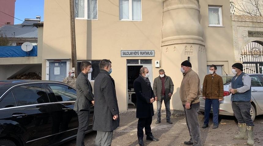 Vali Epcim, Şalcılar k&ouml;y&uuml;nde incelemelerde bulundu