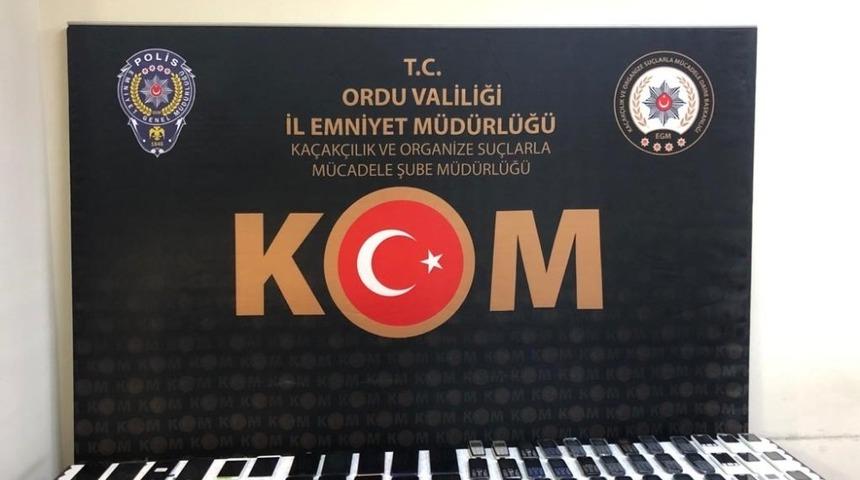Ordu&rsquo;da &ccedil;ok sayıda ka&ccedil;ak telefon ve malzemeleri ele ge&ccedil;irildi