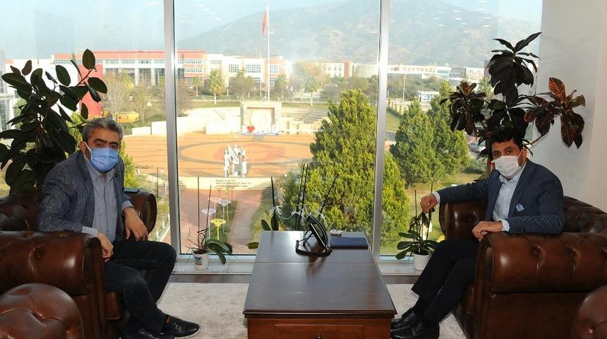 MHP Aydın İl Başkanı Alıcık, Rekt&ouml;r Aldemir ile g&ouml;r&uuml;şt&uuml;