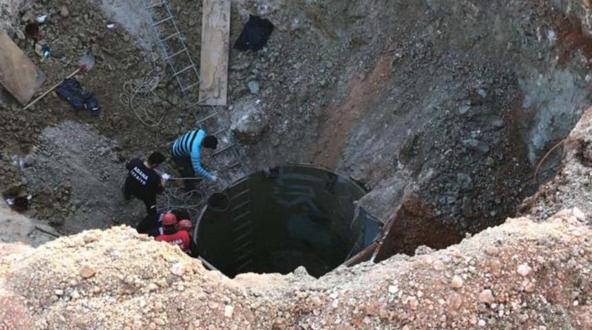 Adana'da kuyu açarken göçük altında kalan işçinin cansız bedenine ulaşıldı