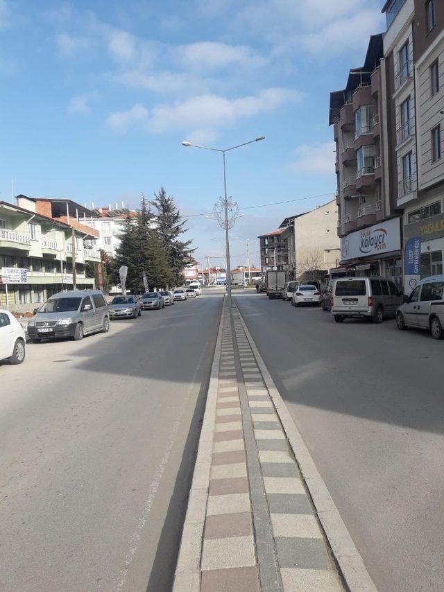 Şuhut kısıtlamaya uydu, boş kalan caddeler sokak hayvanlarına kaldı