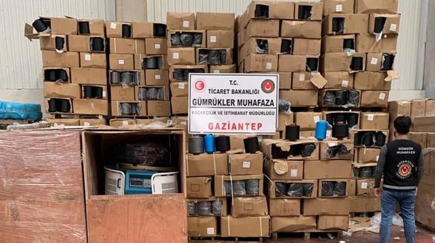 Gaziantep&rsquo;te 315 bin TL değerinde g&uuml;mr&uuml;k ka&ccedil;ağı iplik ve makine ele ge&ccedil;irildi
