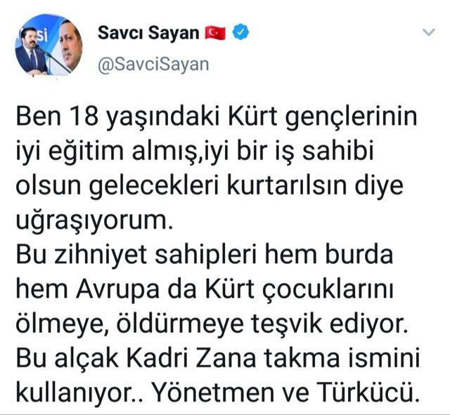 Sayan: “Kürt gençlerinin güzel bir geleceğe sahip olmasını istediğim için tehdit ediliyorum”