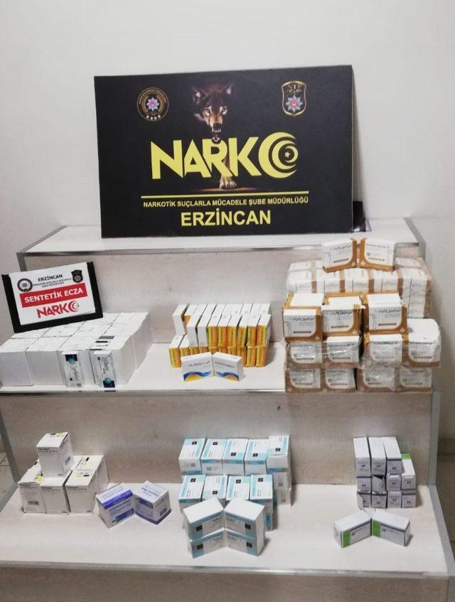 Erzincan&rsquo;da 12 bin 260 adet hap ve toplam bin 550 adet ampul ele ge&ccedil;irildi 1