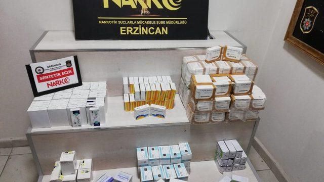 Erzincan’da 12 bin 260 adet hap ve toplam bin 550 adet ampul ele geçirildi