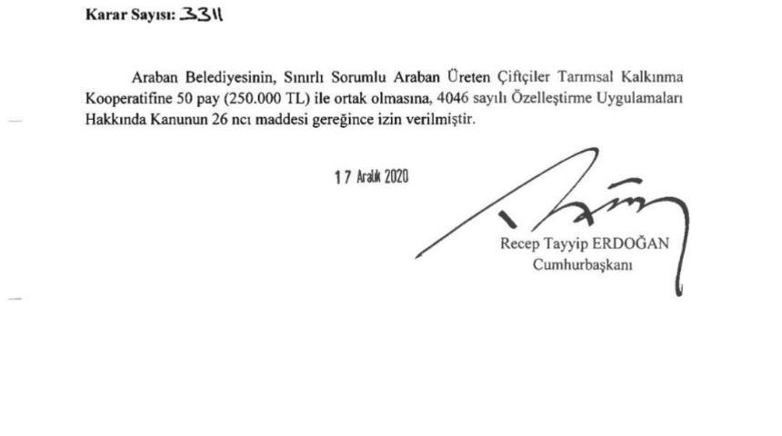 Araban il&ccedil;esine tarımsal kalkınma kooperatifi kuruluyor