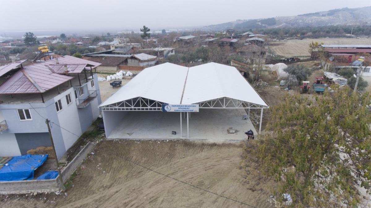 Pamukkale Belediyesi, pazar yeri ve sosyal tesis &ccedil;alışmalarında sona yaklaştı