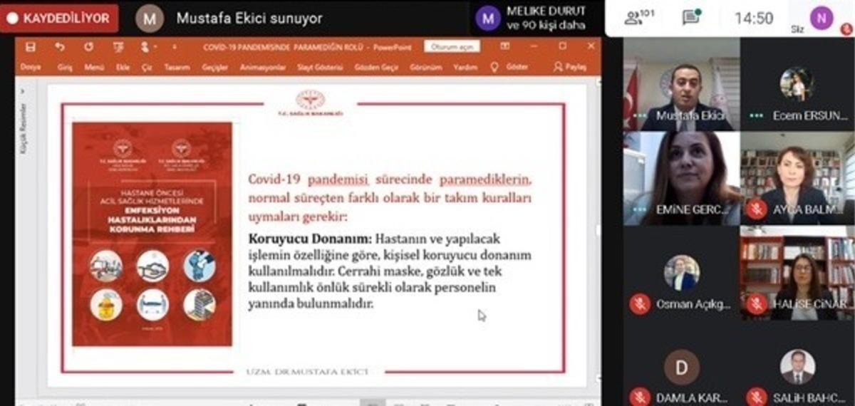 &rsquo;Covid-19 Pandemisi&rsquo;nde Paramediğin Rol&uuml;&rsquo; konulu panellerin ilk oturumu ger&ccedil;ekleşti