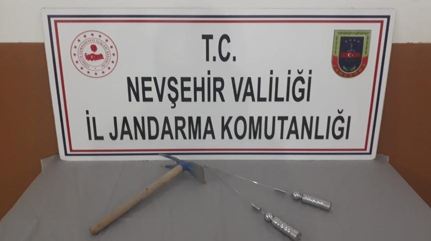 Nevşehir&rsquo;de define avcısı su&ccedil;&uuml;st&uuml; yakalandı