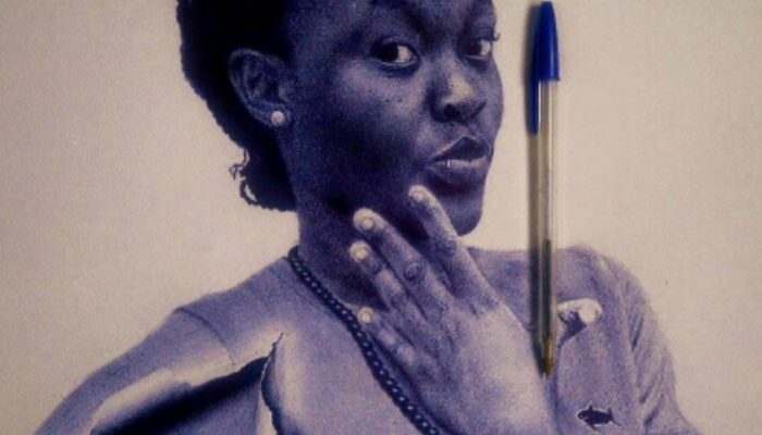 Oscar Ukonu’nun tükenmez kalemle yarattığı portre fotoğraf gibi duruyor!
