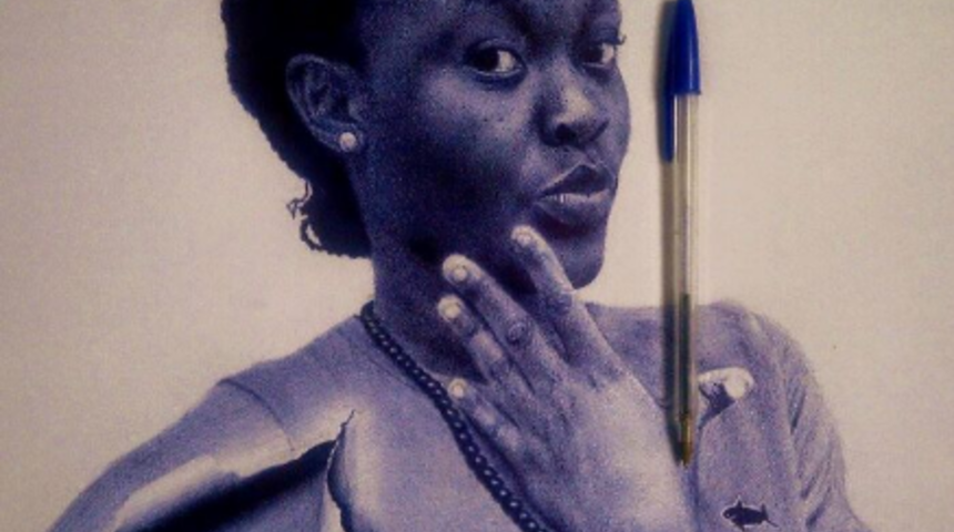 Oscar Ukonu’nun tükenmez kalemle yarattığı portre fotoğraf gibi duruyor!