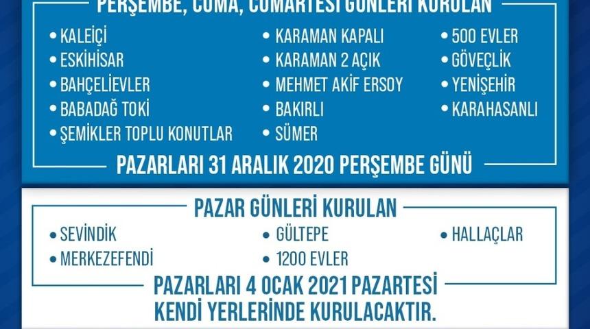 Sokağa &ccedil;ıkma kısıtlaması nedeniyle pazarların g&uuml;n&uuml; değişti
