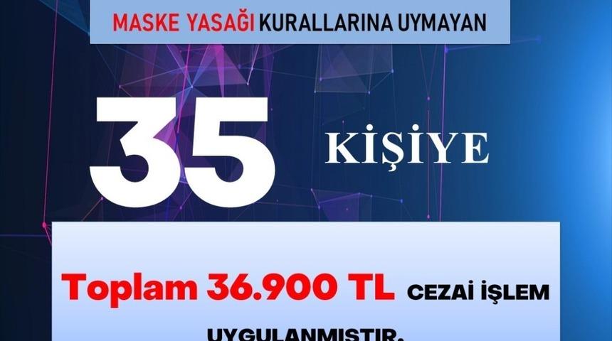 Karab&uuml;k&rsquo;te 56 saatlik kısıtlamayı ihlal eden 35 kişiye 36 bin 900 TL ceza kesildi