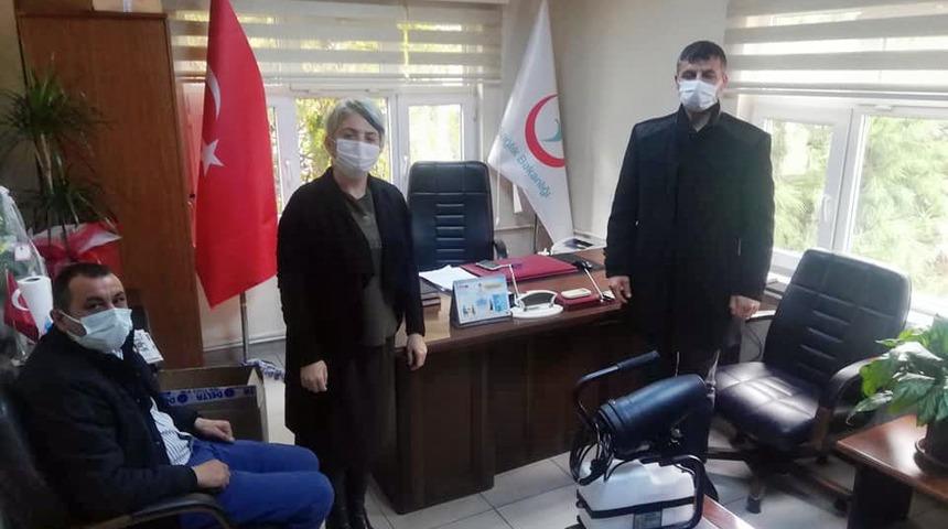 S&ouml;ke MHP&rsquo;den İl&ccedil;e Sağlık M&uuml;d&uuml;rl&uuml;ğ&uuml;&rsquo;ne Dezenfektan Cihazı bağışı
