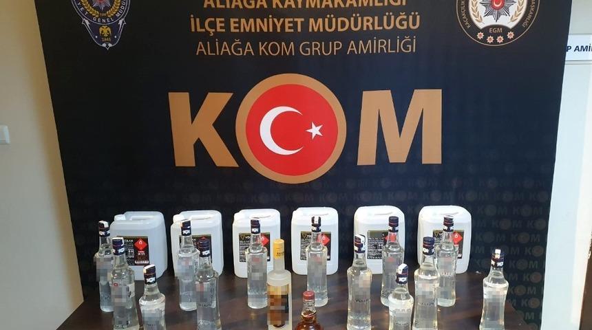 Dikili’de sahte içki operasyonu