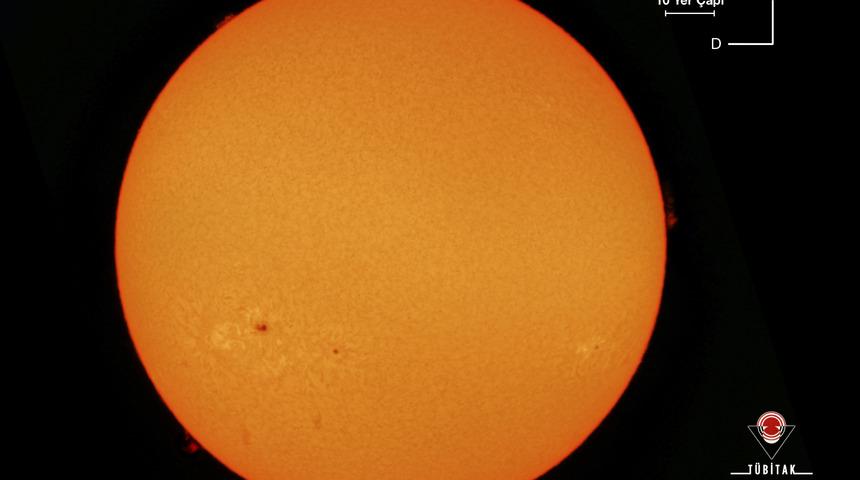 TÜBİTAK Güneş'te Dünya'dan büyük leke görüntüledi!