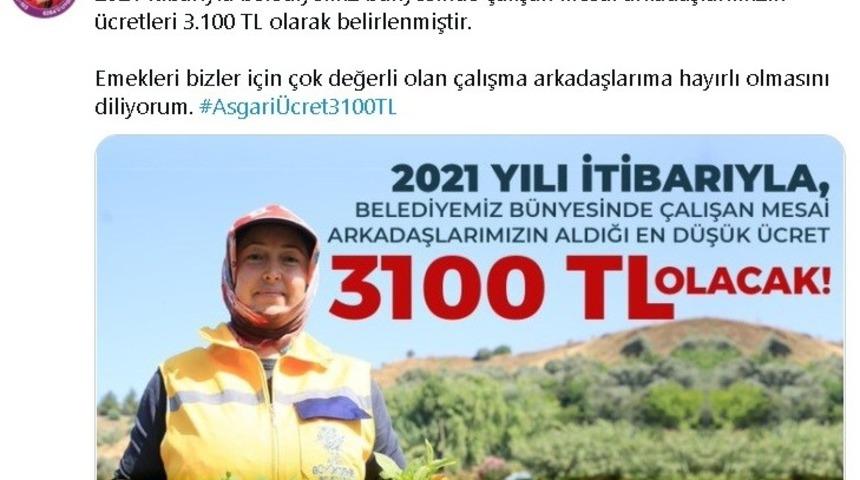 Aydın B&uuml;y&uuml;kşehir&rsquo;de asgari &uuml;cret 3 bin 100 TL oldu