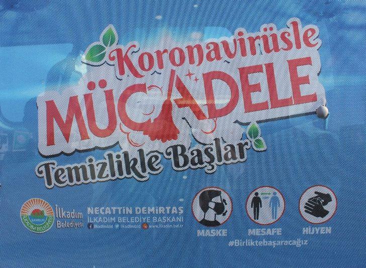 İlkadım’da araçlara “Korona Virüsle Mücadele Temizlikle Başlar” yazısı G2