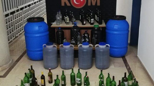 Burdur’da 380 litre kaçak içki ele geçirildi