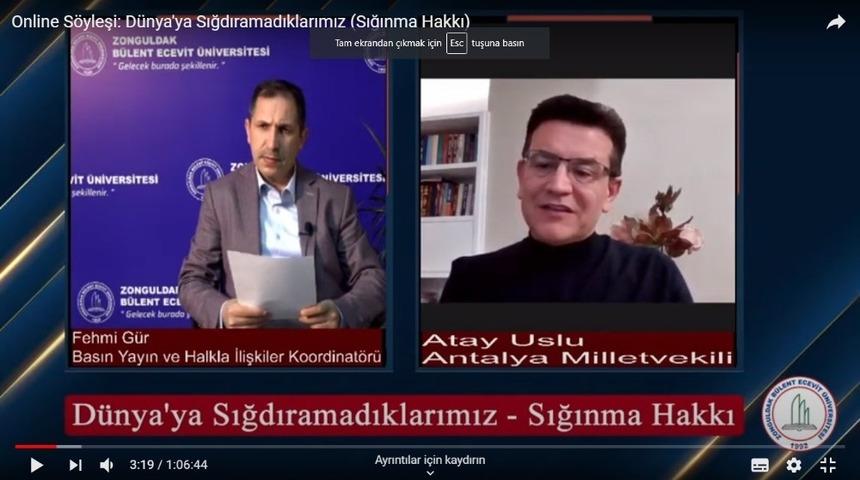 Uslu, ‘Dünyaya Sığdıramadıklarımız’ başlıklı söyleşinin konuğu oldu