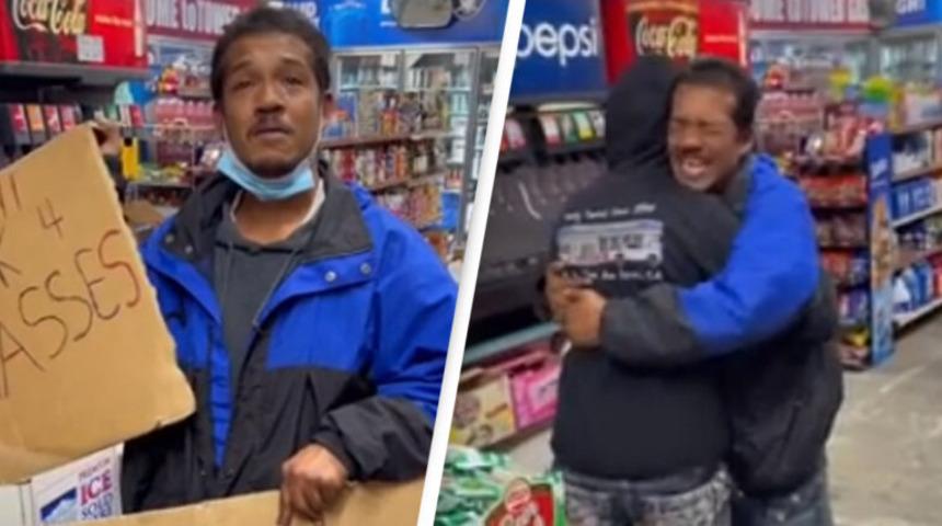 Gözlük alabilmek için cam silen evsiz adama hediye!