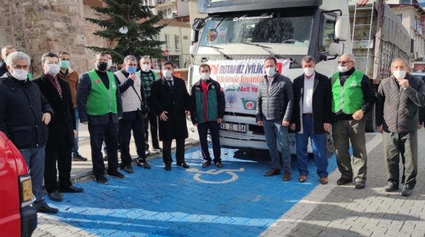 Simav&rsquo;dan İdlip&rsquo;e 25 ton un ile kışlık kıyafet yardımı