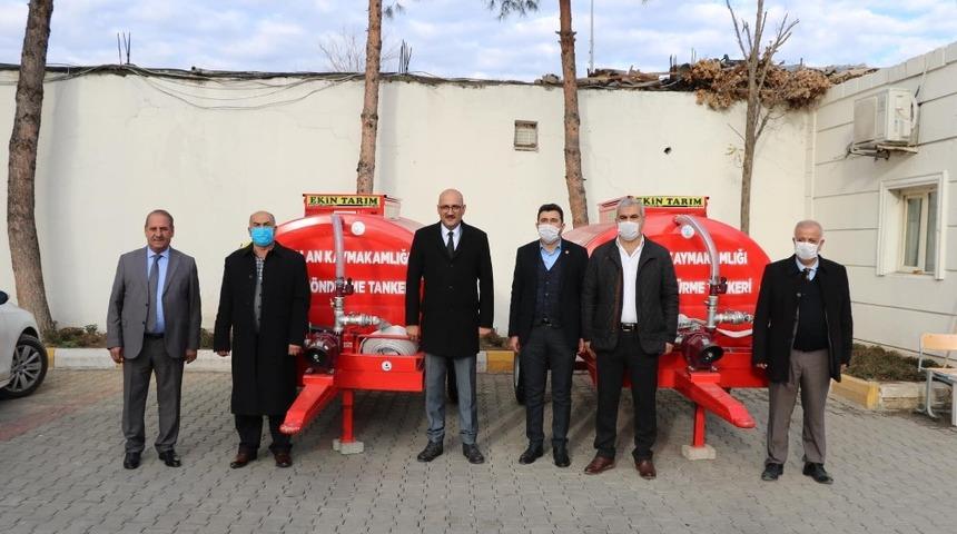 Kurtalan&rsquo;da k&ouml;ylere yangın s&ouml;nd&uuml;rme tankerleri dağıtıldı