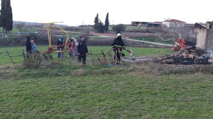 Mustafakemalpaşa’da muhtara ait samanlıkta yangın G2
