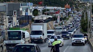 Bodrum'da yılbaşı öncesi trafik yoğunluğu