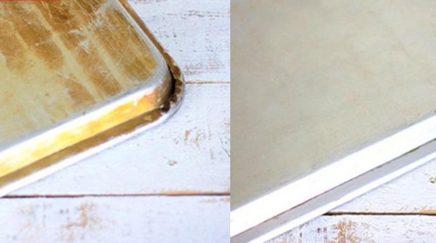 Eski eşyaları yenilemenin yolları! Kararan fırın tepsileri ayna gibi oluyor