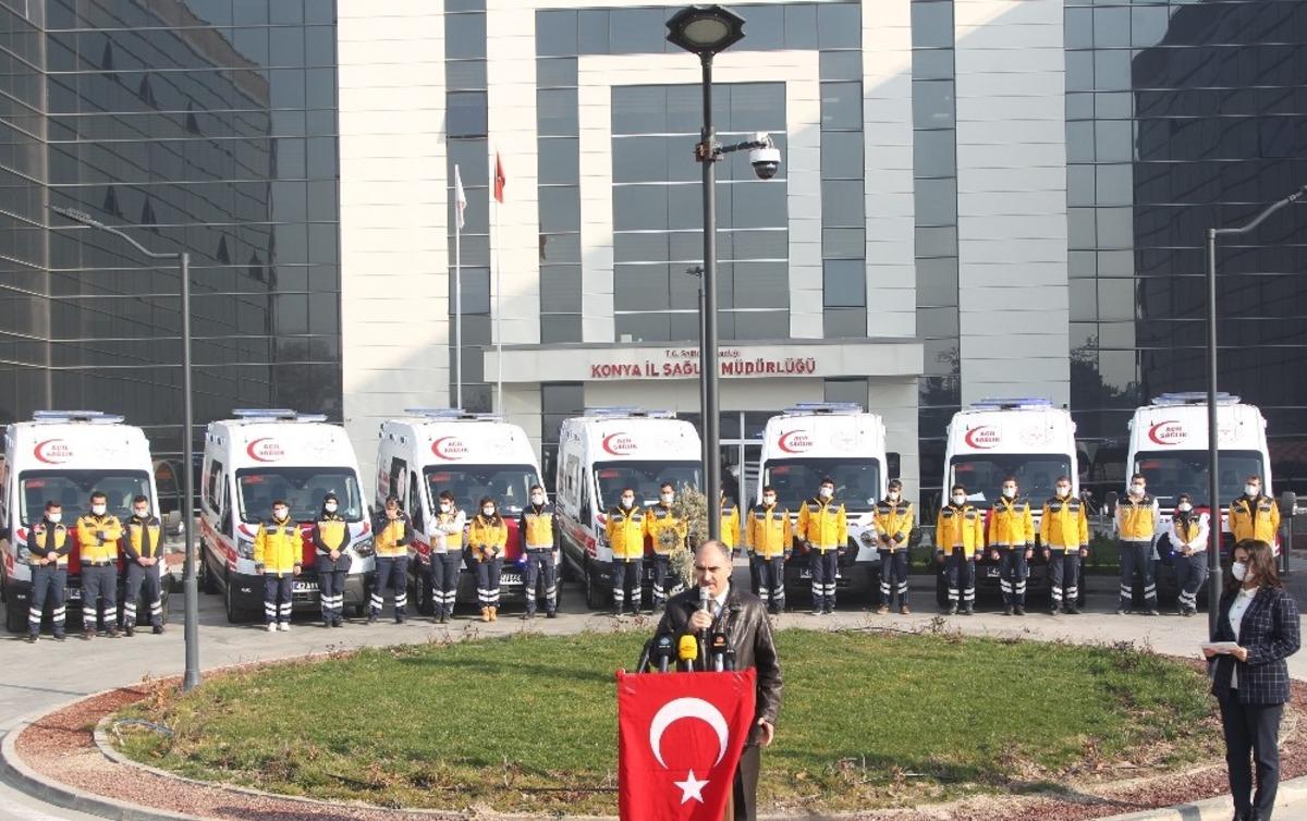 Konya İl Sağlık M&uuml;d&uuml;rl&uuml;ğ&uuml;ne 14 yeni ambulans tahsis edildi