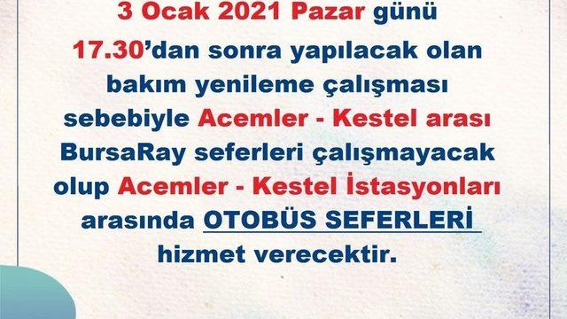 Pazar günü Bursaray kullanacaklar dikkat