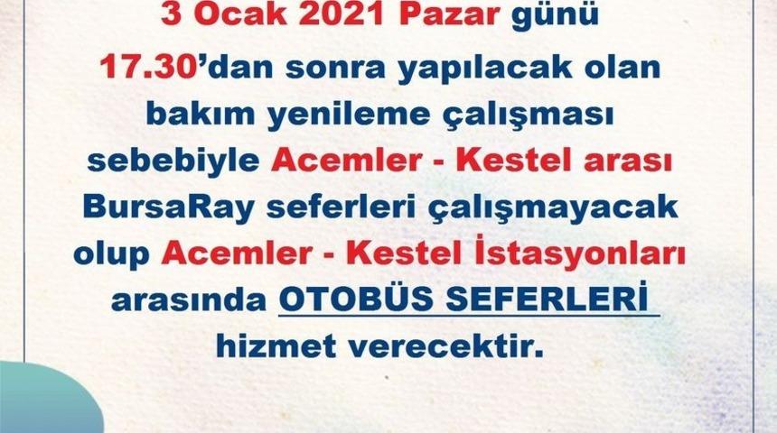 Pazar günü Bursaray kullanacaklar dikkat