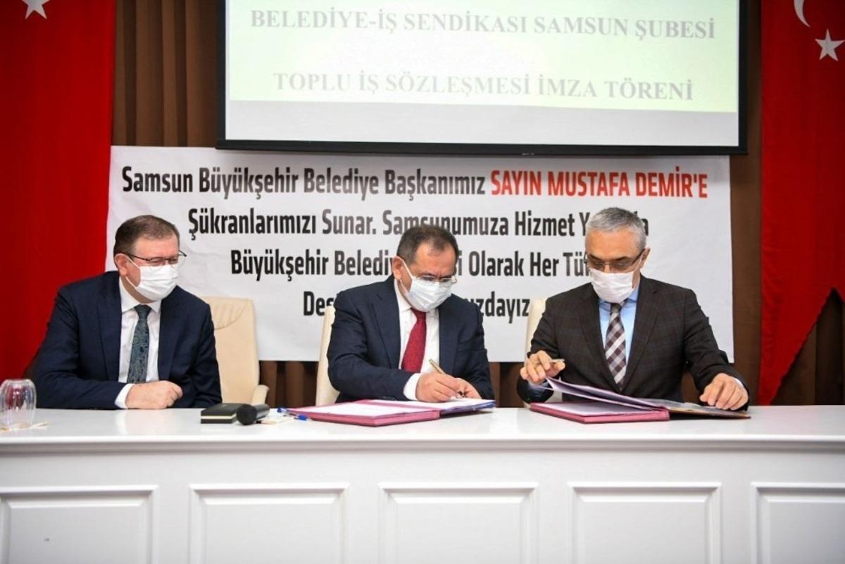 Samsun B&uuml;y&uuml;kşehir Belediyesi&rsquo;nde toplu s&ouml;zleşme sevinci