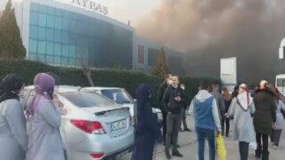 Çatalca'da korkutan fabrika yangını