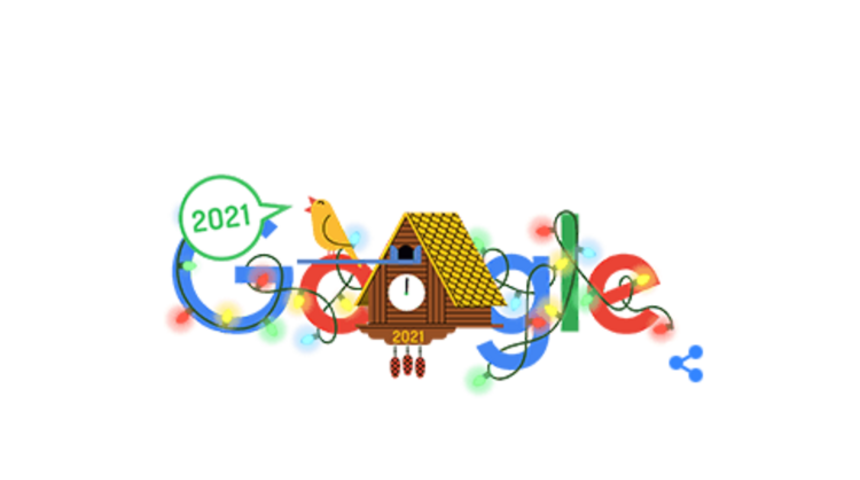 2021 yılı için Google'dan Doodle